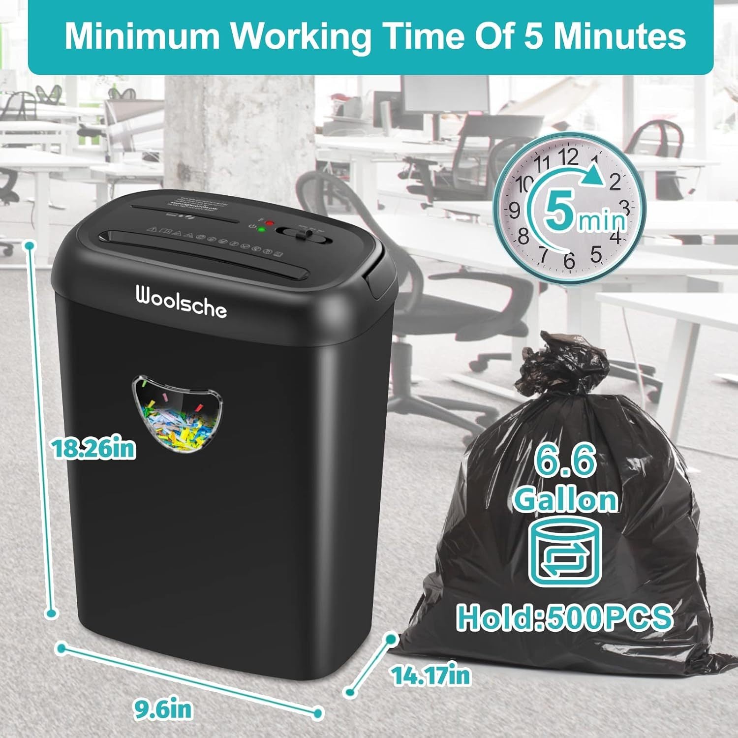 Paper Shredder, 14-Sheet Cross-Cut, 6.6 Gallon Wastebasket, P-4 Security Level, 3 Modes Design - Jam-Proof Heavy-Duty Shredder For Home And Office, FBA Shipping - DropOnline.co