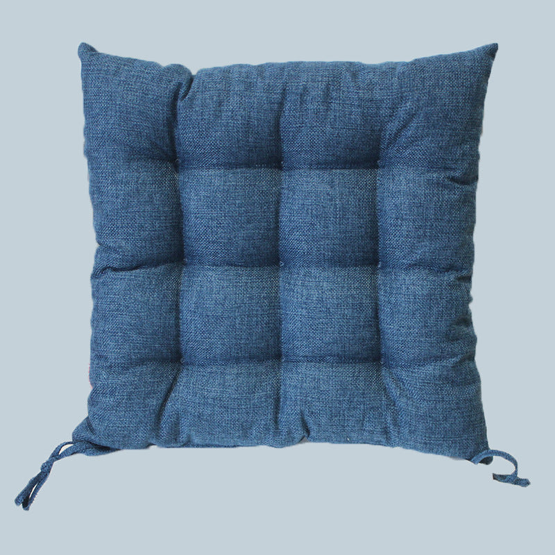 Simple Solid Color Linen Dining Chair Cushion - DropOnline.co
