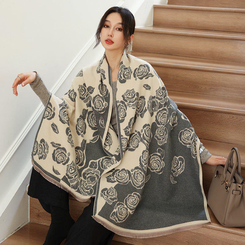 Women's Versatile Fashion Scarf - Thickened Warm Cashmere Winter Wrap - DropOnline.co