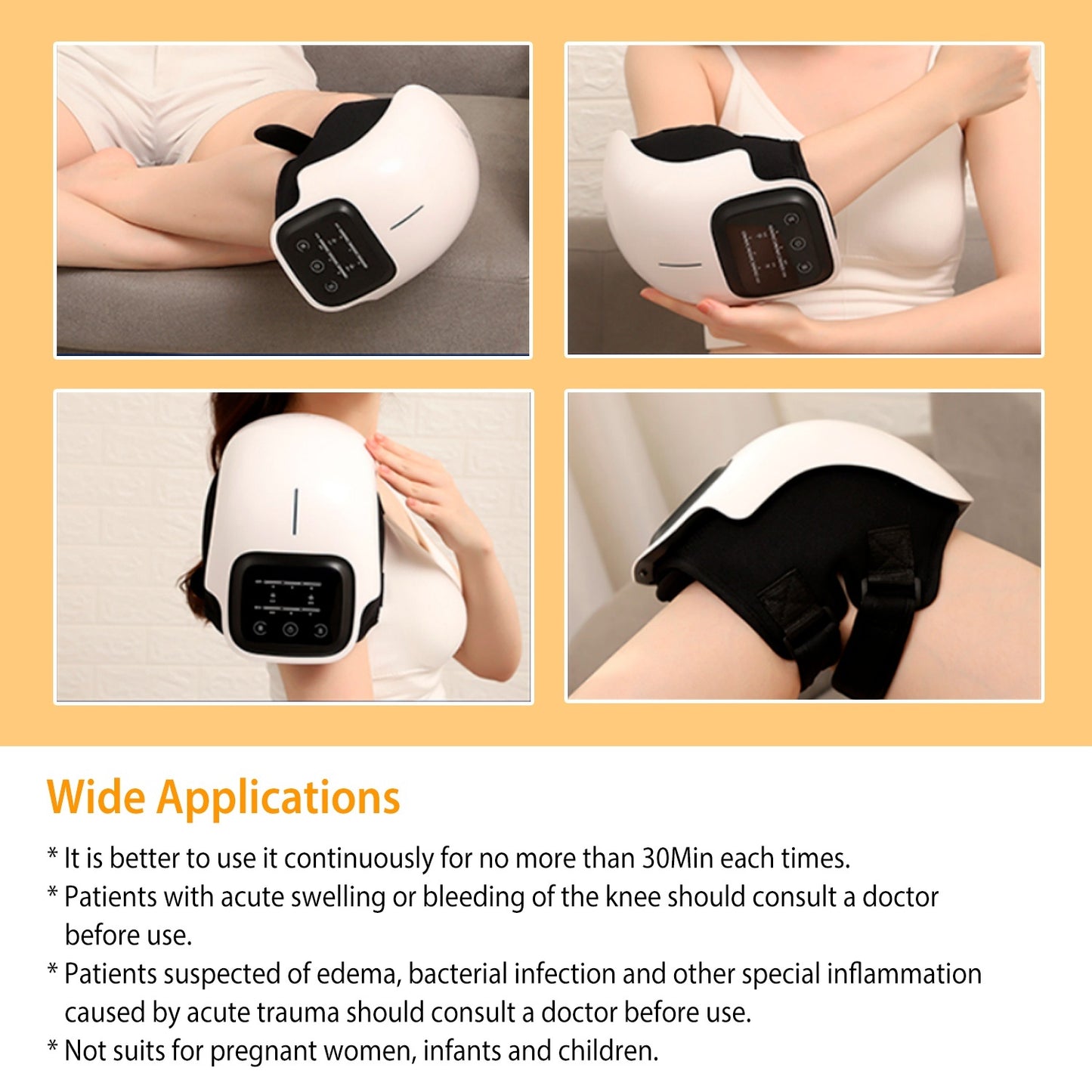1Pc Electric Rechargeable Knee Massager Infrared Heat Pain Relief Therapy Knee Brace Wrap With Air Pressure Kneading Timer Temperature Adjustment - DropOnline.co