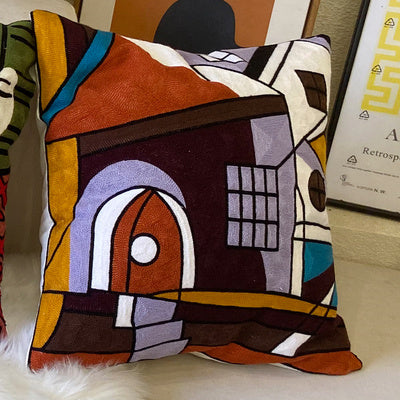 Embroidered Cushion Against Color Three-dimensional Throw Picasso Abstract Pillowcase - DropOnline.co