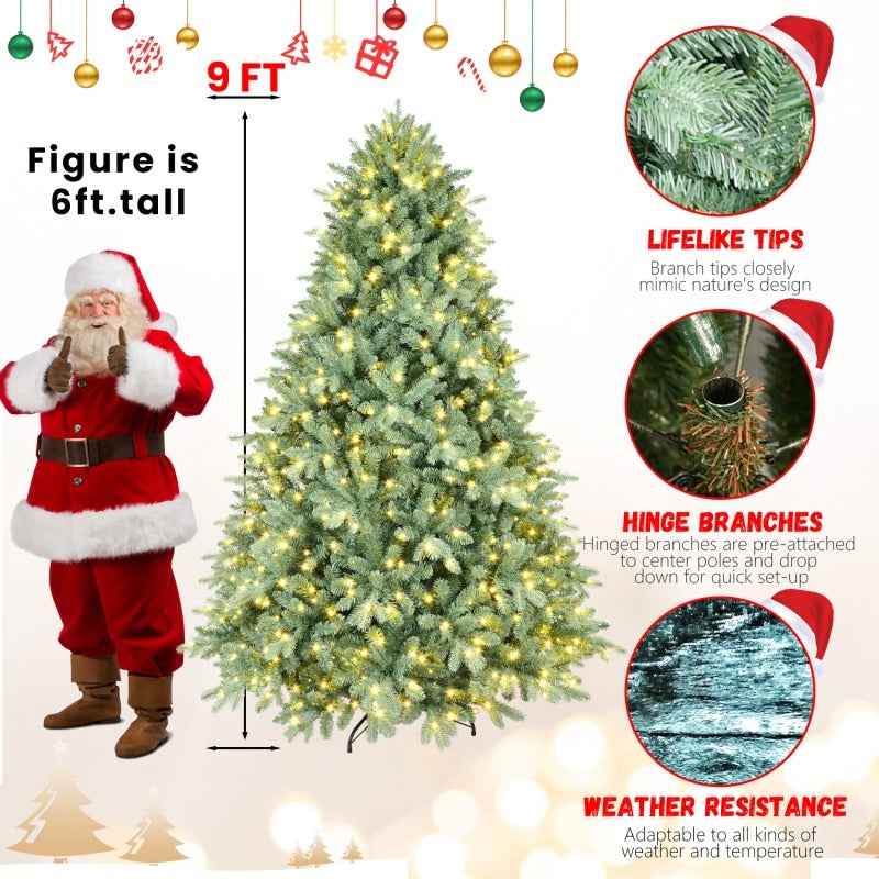 PE/PVC Christmas Tree - Green Realistic Holiday Tree