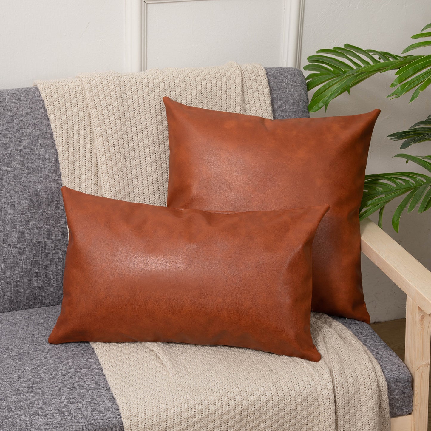 Leather Pillowcase Cushion Sofa Cushion Pillow Cover - DropOnline.co