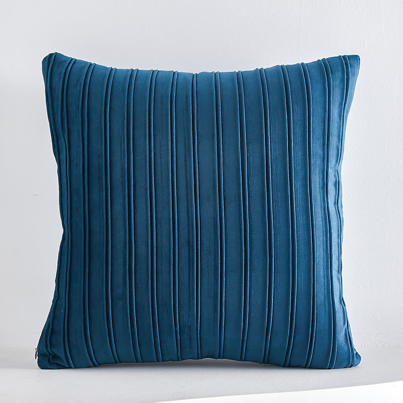 Netherlands Velvet Striped Pleated Cushion Cushion - DropOnline.co