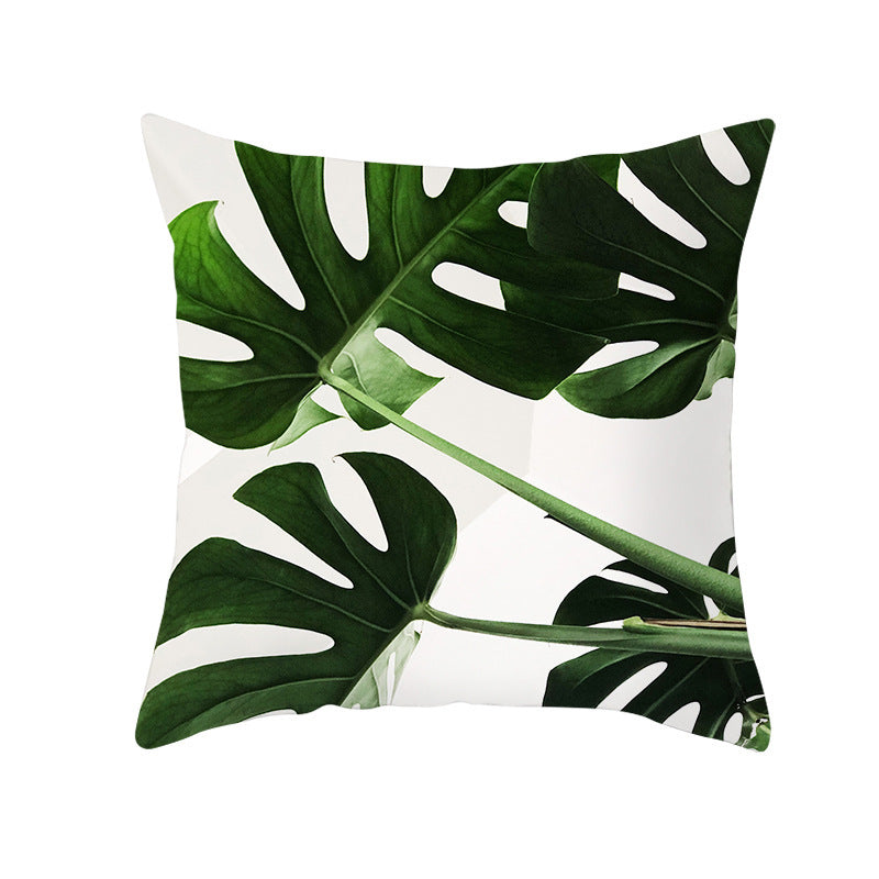 Light Tropical Plants Home Decor Peach Skin Fleece Pillowcase - DropOnline.co