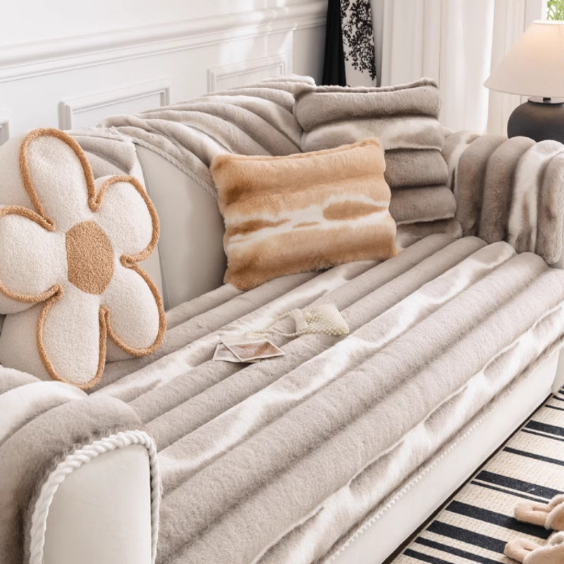Rabbit Plush Sofa Cushion Non-slip Thickened Cushion - DropOnline.co