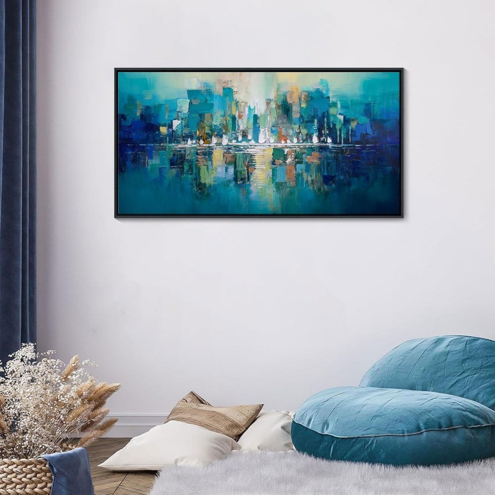 Bright Wall Art Picture Handmade Oil Painting Abstract Texture Canvas Poster Large Mural Decor Living Room Bedroom Porch Hotel - DropOnline.co