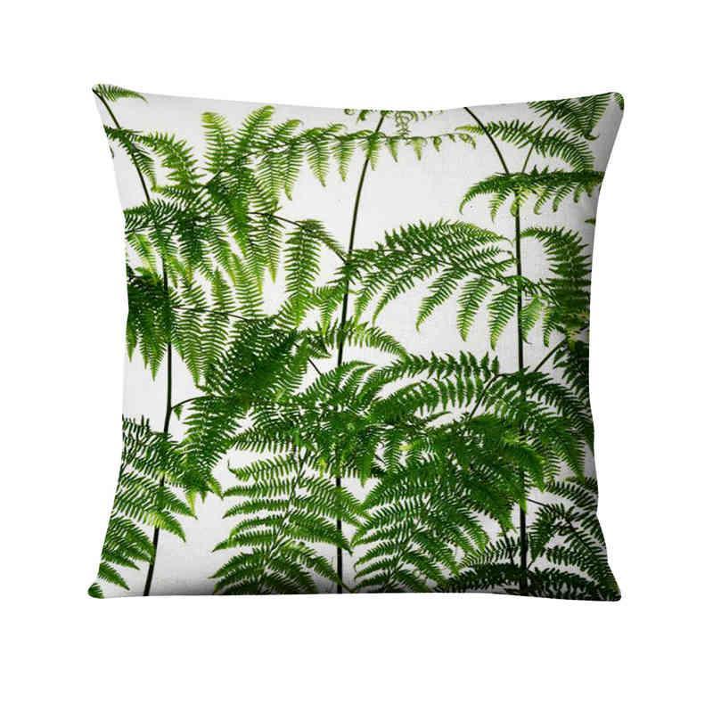Floral Digital Print Pillowcase Green Plant Cushion Cover - DropOnline.co