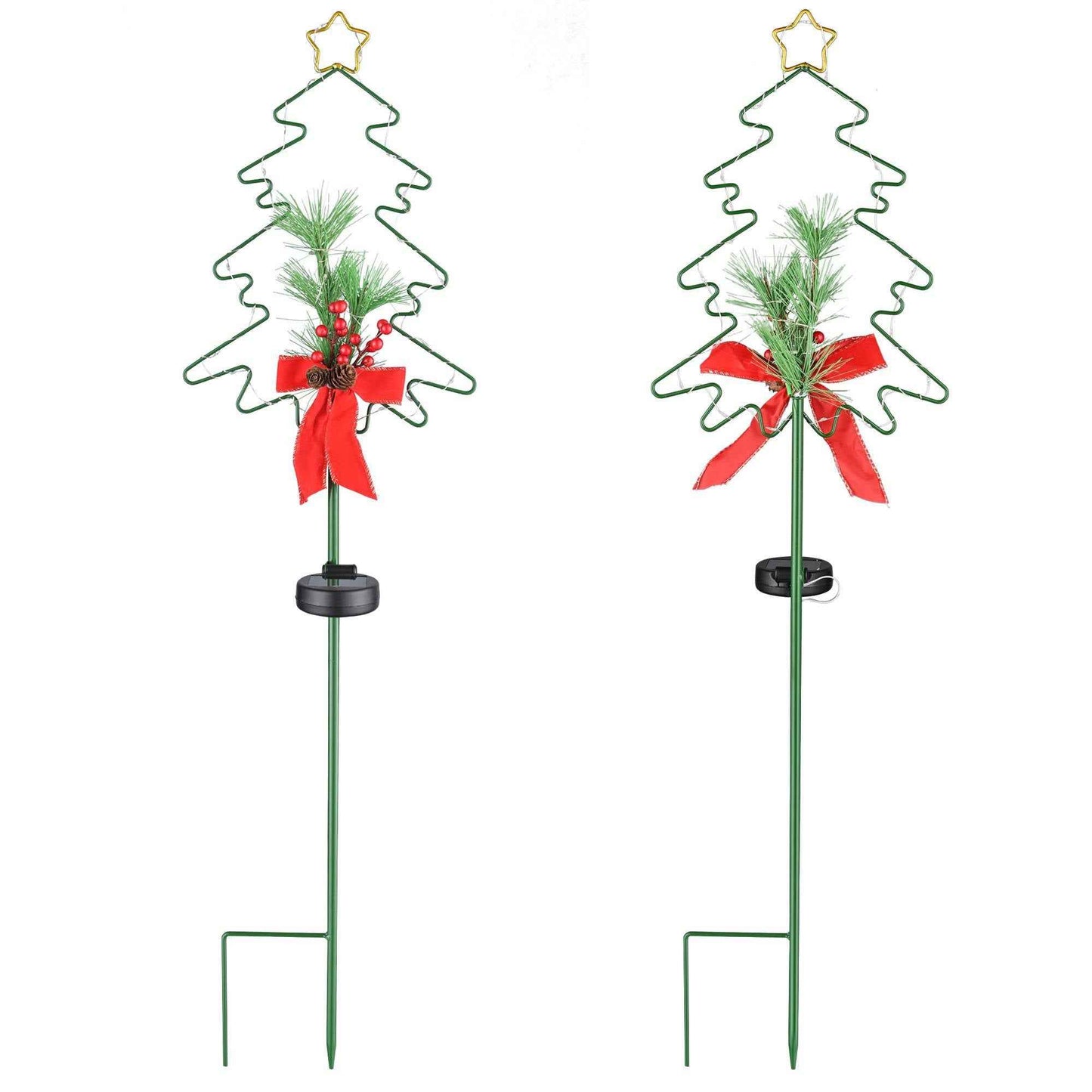 Christmas Tree Solar Stake Light - LED Outdoor Garden Pathway Decoration - DropOnline.co