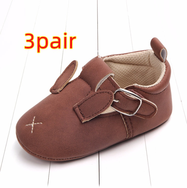 Cartoon Animal Baby Shoes - Soft Non-Slip Leather First Walking Shoes - DropOnline.co