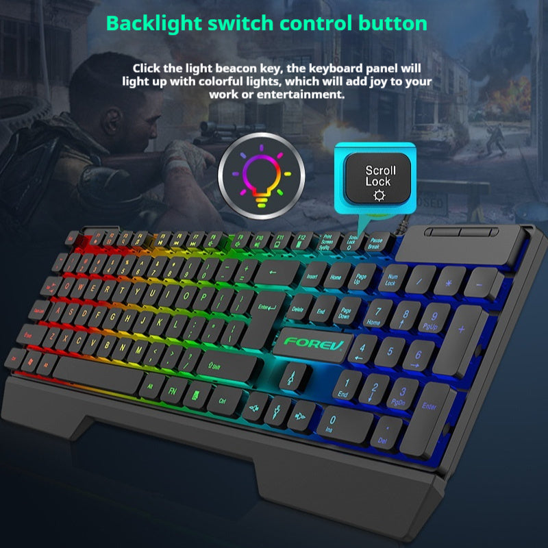 Wired Keyboard Luminous Desktop And Notebook Computer Accessories - DropOnline.co