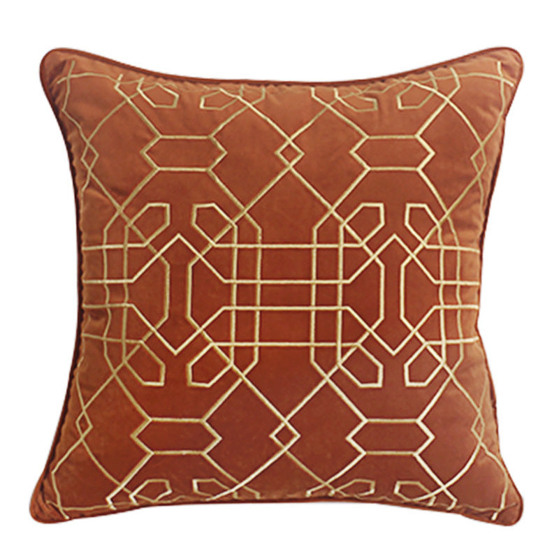 Dutch Velvet Embroidery Pillow Cover Series American Model Room Bedside Cushion - DropOnline.co