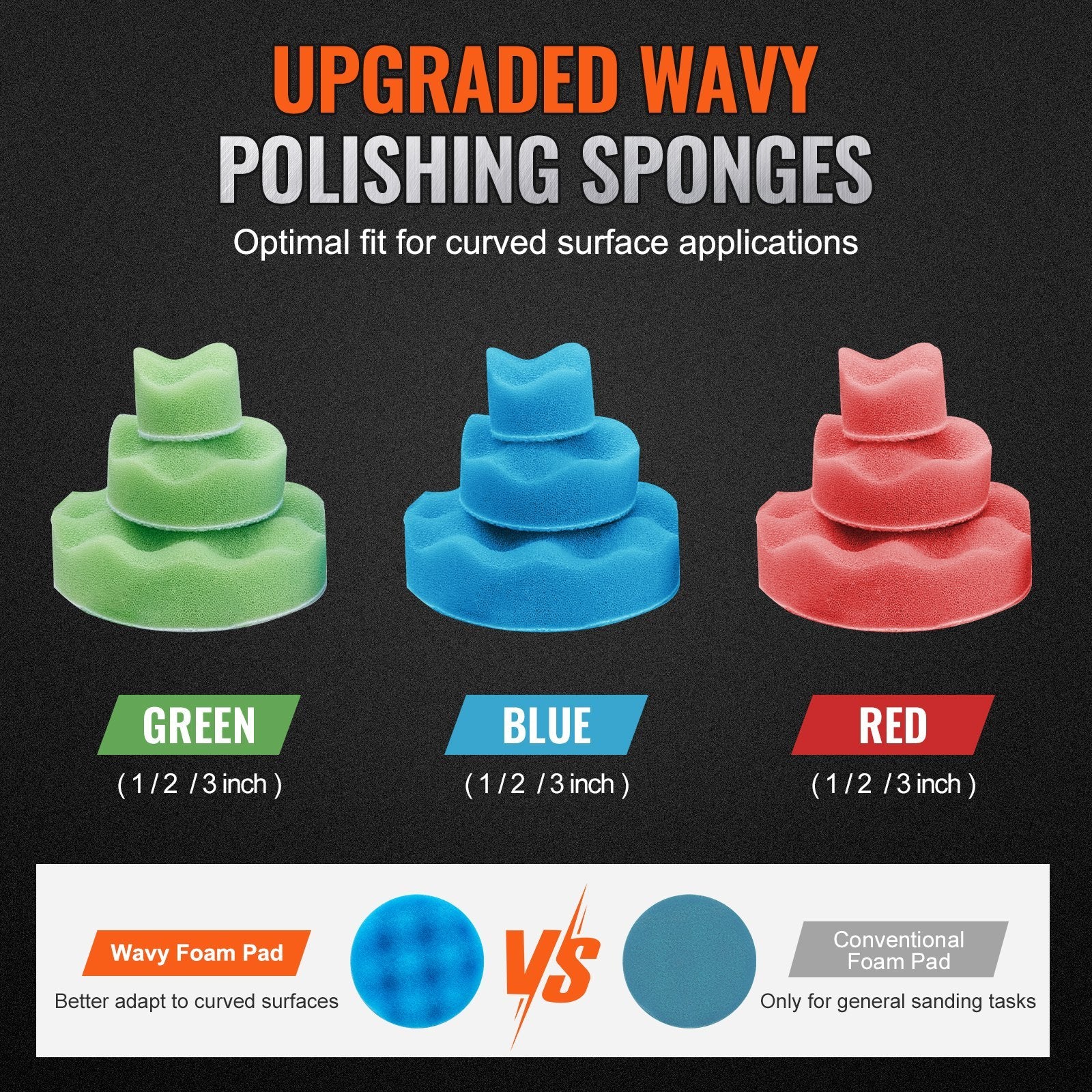 58PCS Air Powered Sander Kit With Sandpapers, Wool Pad, Wavy Sponges - DropOnline.co