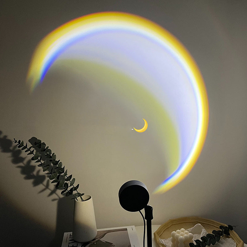 INS USB Moon Lamp LED Rainbow Neon Night Sunset Light Projector Photography Wall Atmosphere Lighting For Bedroom Home Decor - DropOnline.co