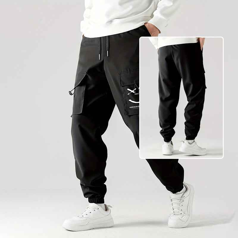 Men's Straight Ankle Tied Overalls - Wear-Resistant Casual Cargo Pants