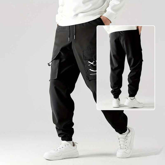 Men's Straight Ankle Tied Overalls - Wear-Resistant Casual Cargo Pants