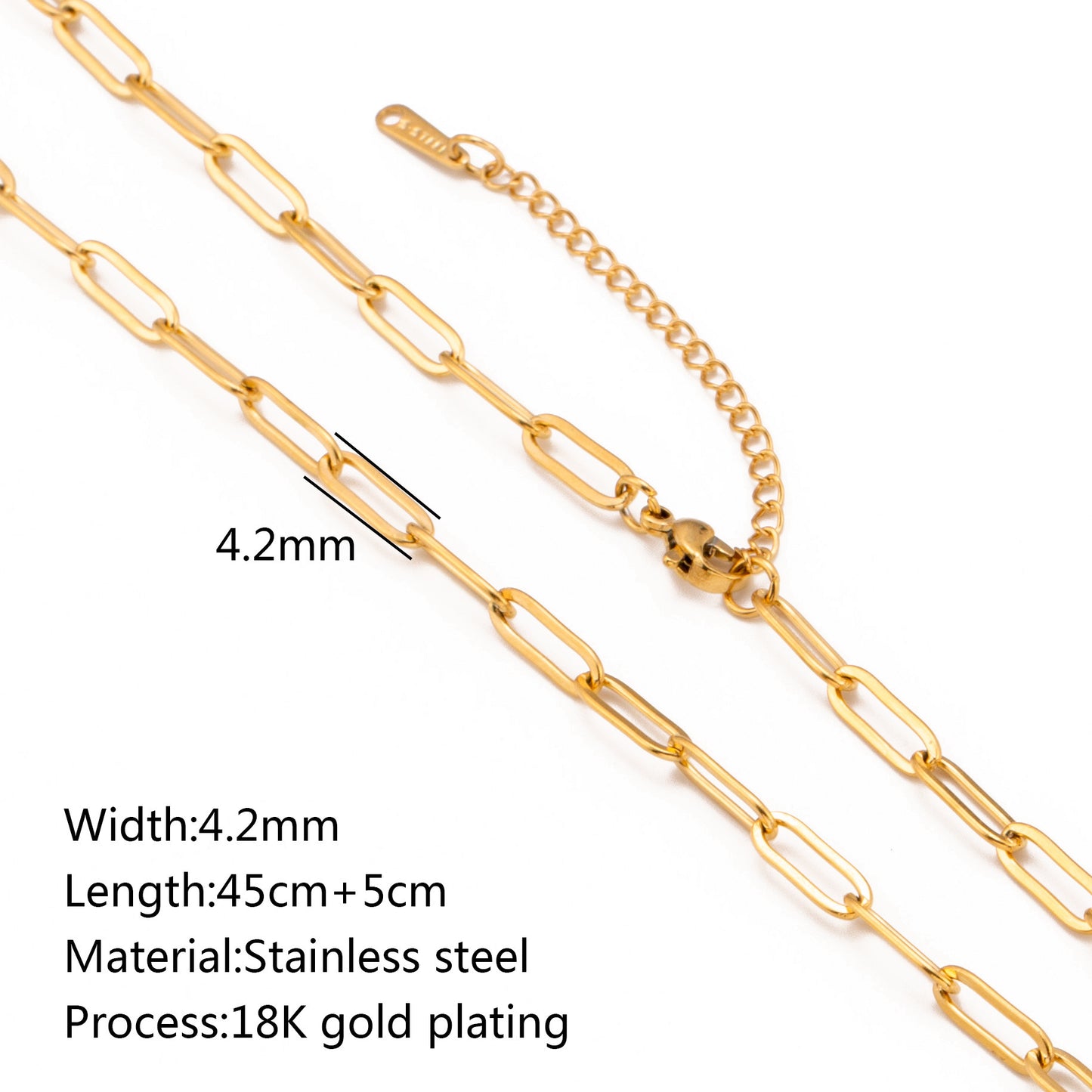 Stainless Steel Vacuum Vapor Plating 18K Gold Color Protection Lip Chain - DropOnline.co