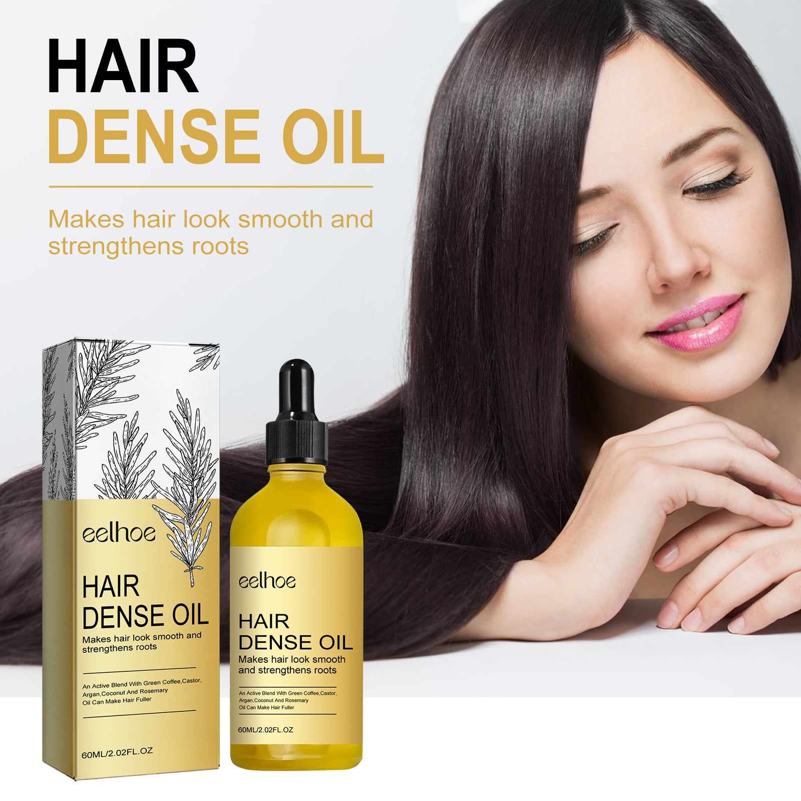 EELHOE Rosemary Hair Treatment Oil Scalp Cleansing Conditioning Volumizing Smoothing Repair Dry Frizzy Hair Conditioning Hair Treatment Oil - DropOnline.co