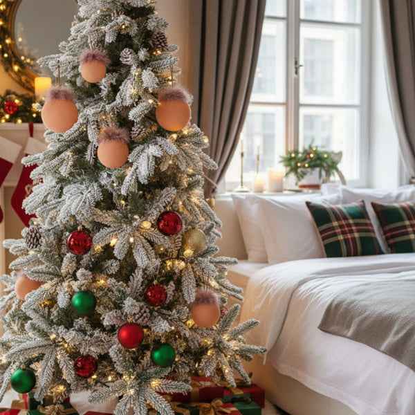 4PCS Glass Christmas Ball Ornaments - Brown Shiny Holiday Tree Decorations (4.7 inch) - DropOnline.co