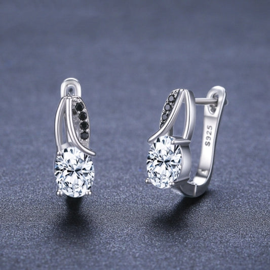 European And American Zircon Rhinestone Stud Earrings Copper Fashion All-match - DropOnline.co