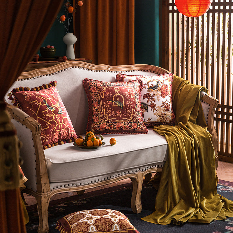 European-American Flower And Bird Christmas Pillowcase Bedside New Year Cushion - DropOnline.co