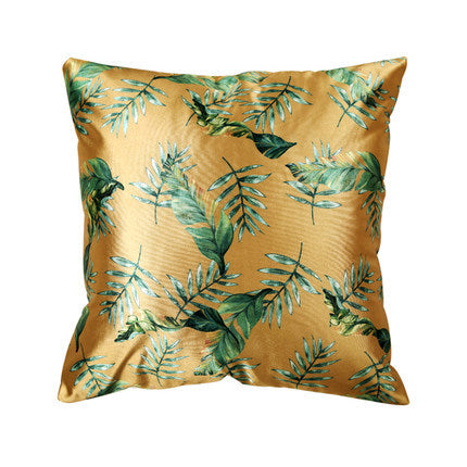 Modern rainforest bird green leaf print cushion cover - DropOnline.co