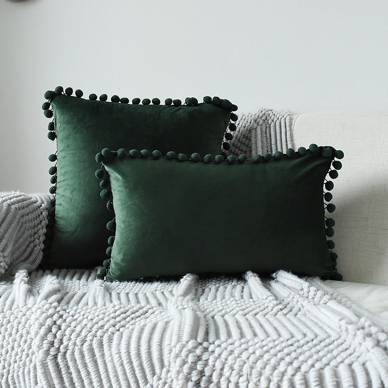 Fur ball velvet sofa cushion pillowcase - DropOnline.co