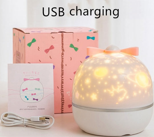Star Moon Starry Sky Projector LED Night Light for Children Bedroom Decor Remote Control Rotating Baby Flashing Projection Lamp - DropOnline.co