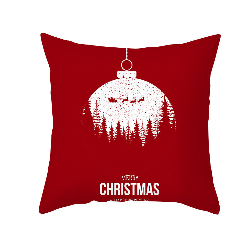 Cartoon Santa Claus Series Peach Skin Sofa Cushion Cover - Fun Christmas Holiday Decoration - DropOnline.co