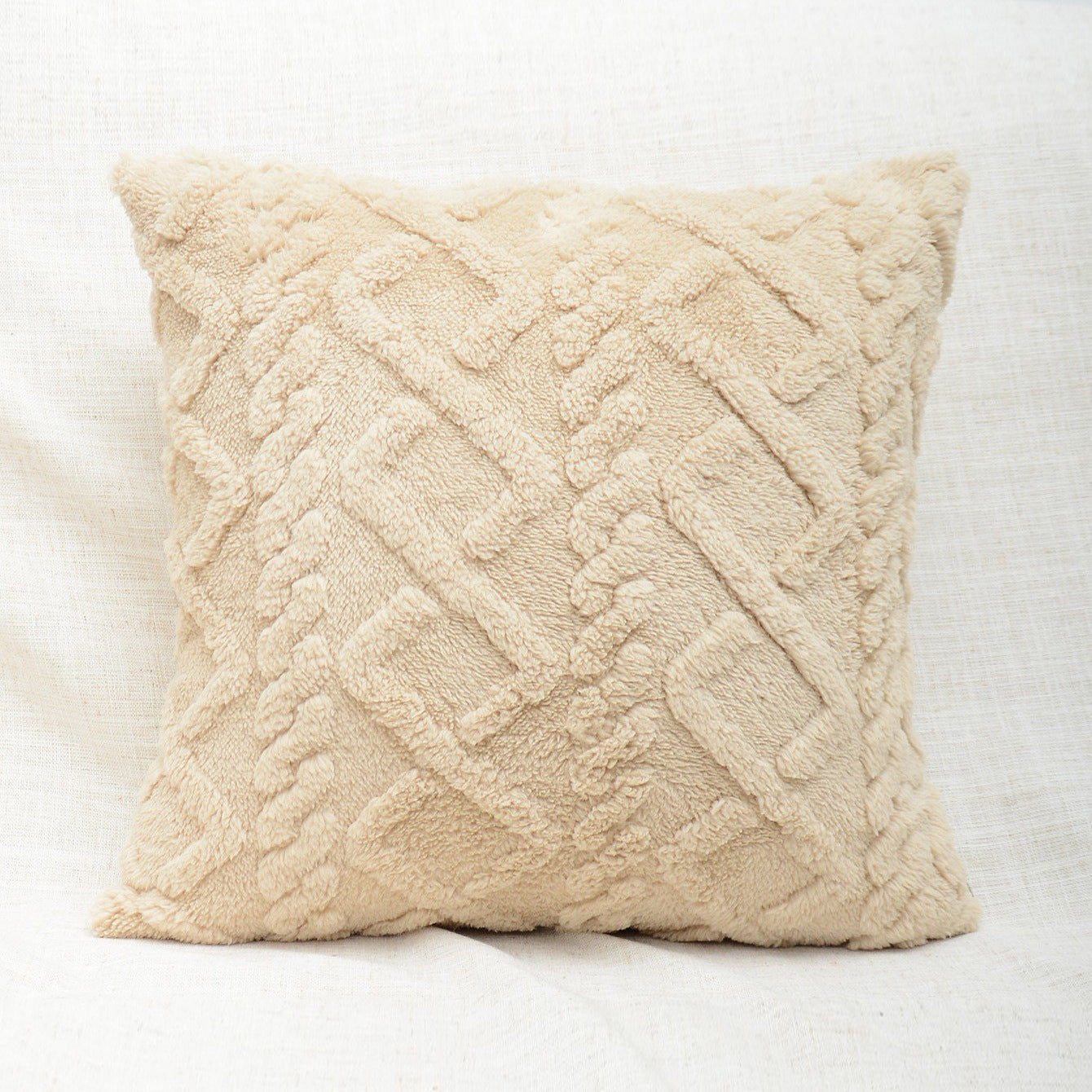 Cut Flower Pillow Cover Plush Jacquard Cushion Cover - DropOnline.co