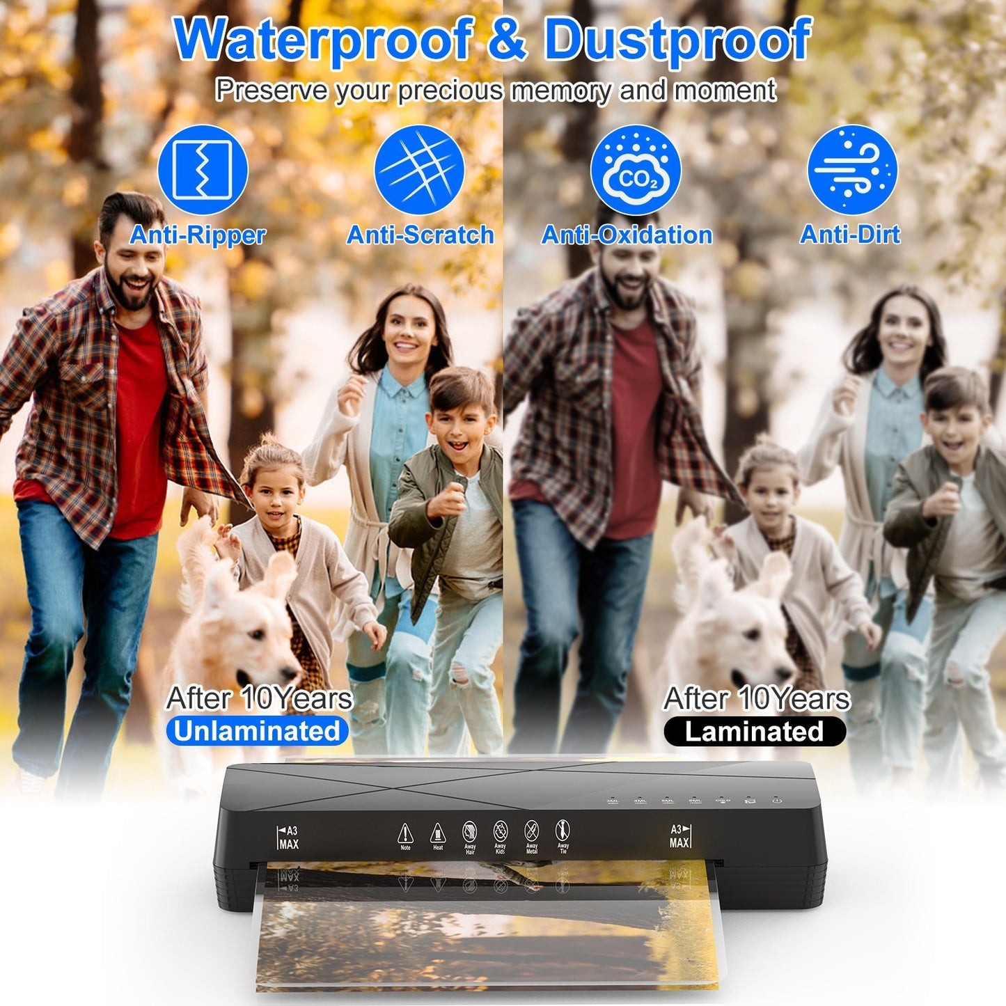 1Pc 13Inch Laminator Machine Hot And Cold Mode A4 Personal Thermal Laminator With ABS Function 60S Warm Up Time 30Mins Auto Off For Home Office School Business - DropOnline.co