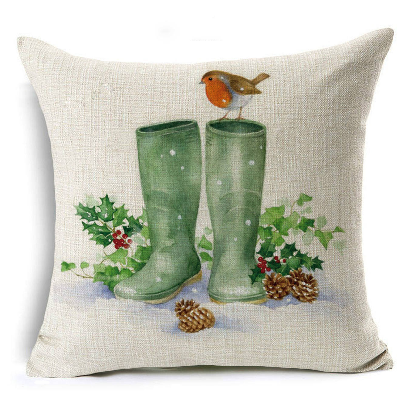 Colorful Christmas Linen Cushion Cover - DropOnline.co