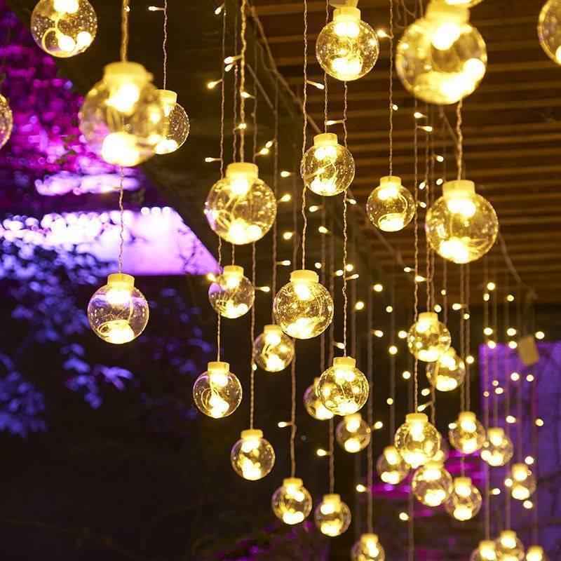LED Wish Orbs Curtain Lights - Star Moon Starry Sky Lighting Chain for Christmas & Parties - DropOnline.co