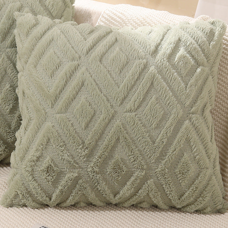 Modern Minimalist Diamond Plush Pillowcase Bed Head Cushion Cover - DropOnline.co