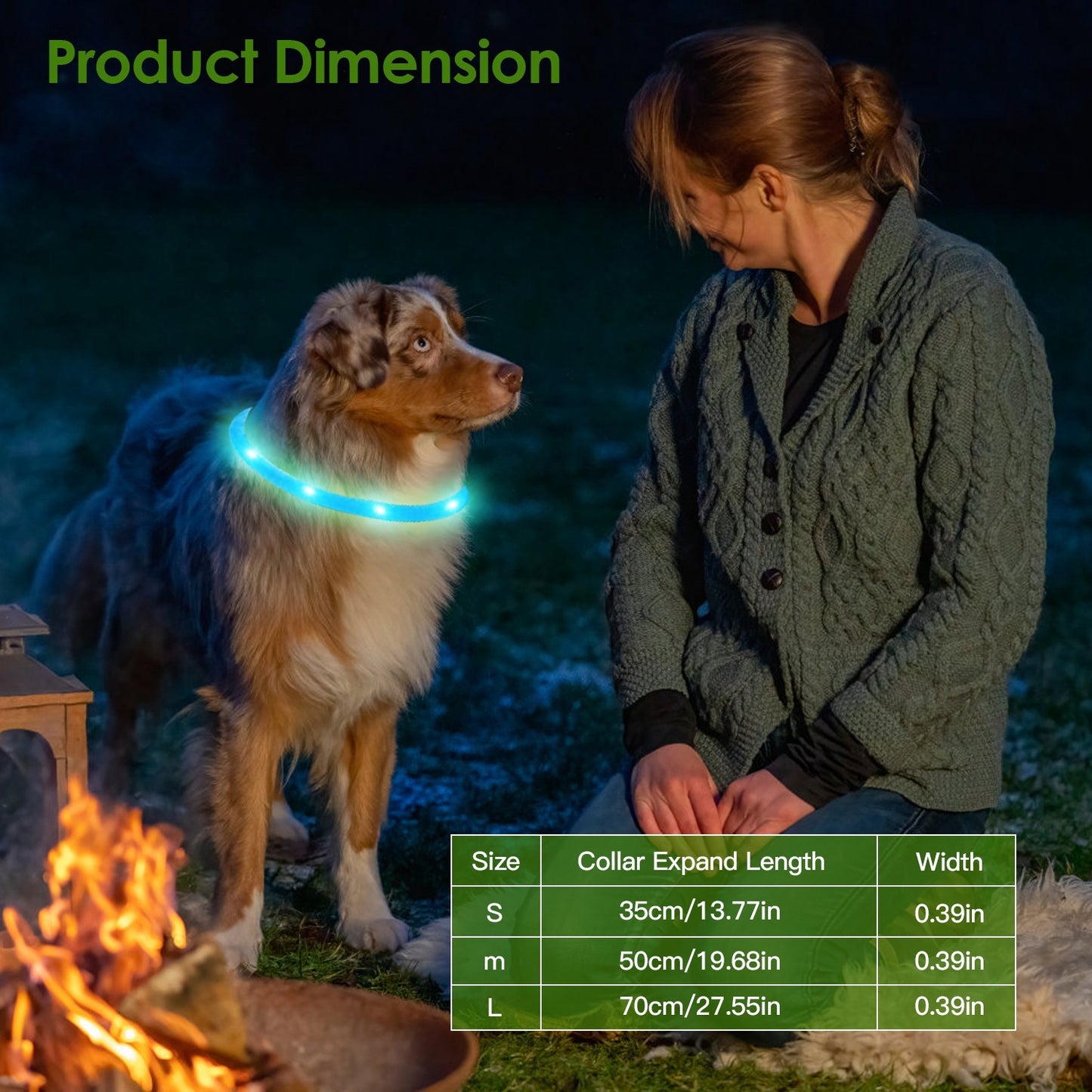 1Pc USB Rechargeable LED Dog Collar Multi Color Lighting Dog Safety Collar Cuttable Length Glow Dog Collar For Small Medium Large Dog Night Walking - DropOnline.co