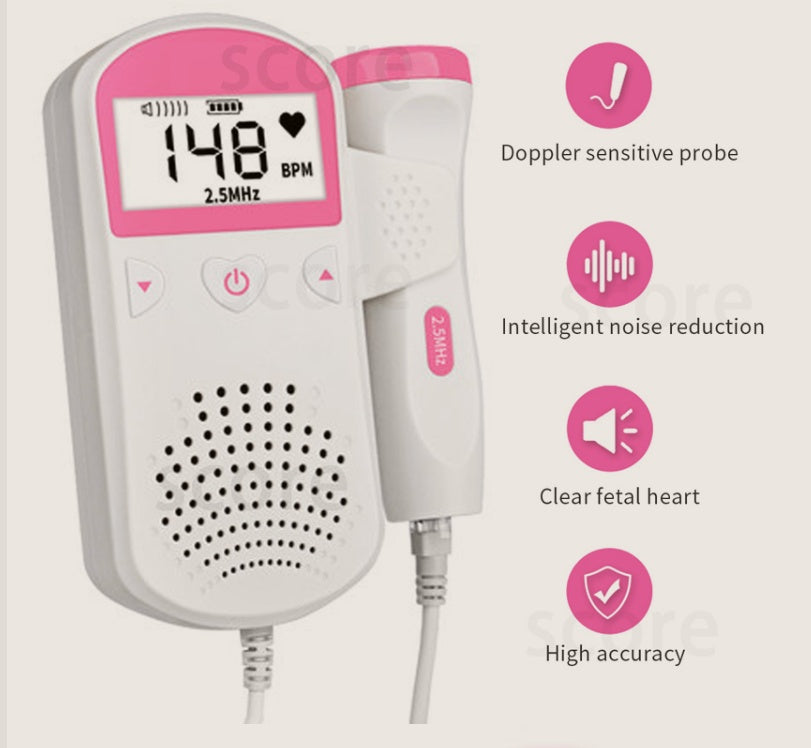 Fetal Heart Rate Monitor - Home Pregnancy Baby Heartbeat Detector & Doppler - DropOnline.co