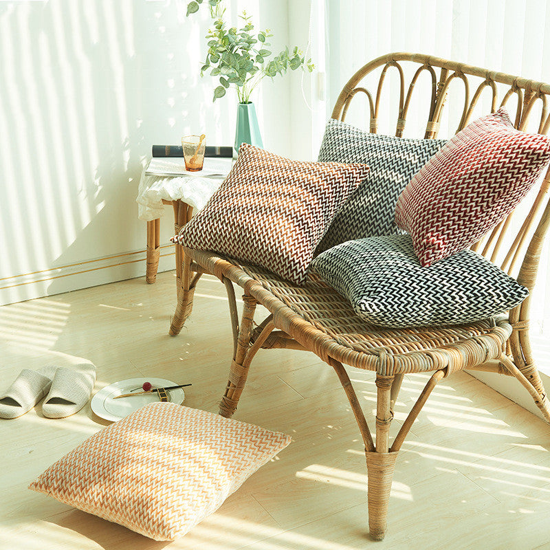 Herringbone Double-sided Plush Car Cushion Sofa Cushion - DropOnline.co