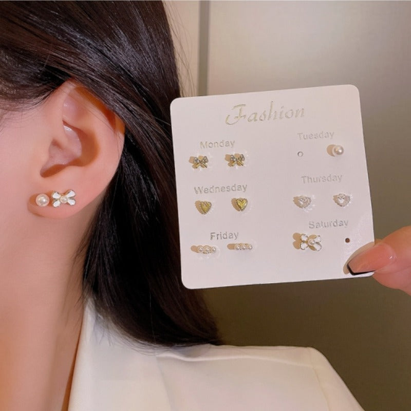 6-piece Set Of High-end And Simple Stud Earrings - DropOnline.co