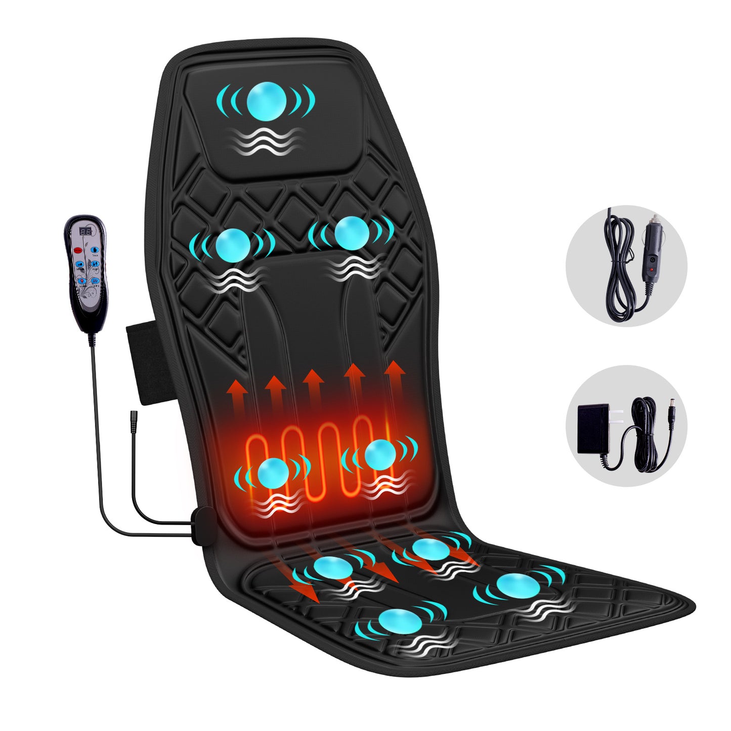 2025 New Model Massage Cushion, Neck And Back Kneading And Heating, 9 Levels Of Intensity,9 Modes, Home And Office Electric Massage Pad, Portable Multifunctional Massager, 10,20,30 Minutes Timer - DropOnline.co