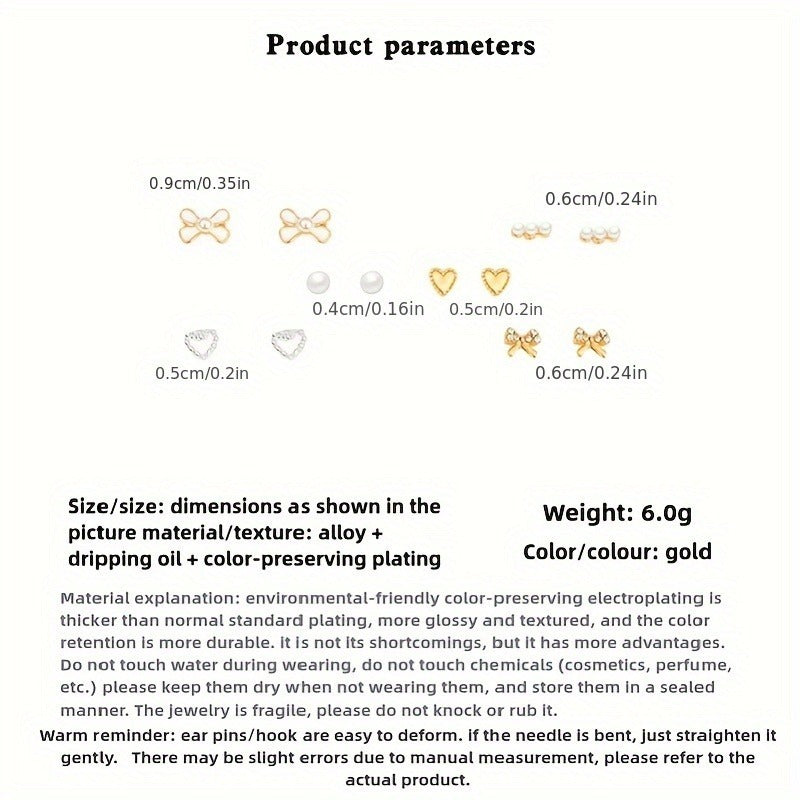 6-piece Set Of High-end And Simple Stud Earrings - DropOnline.co