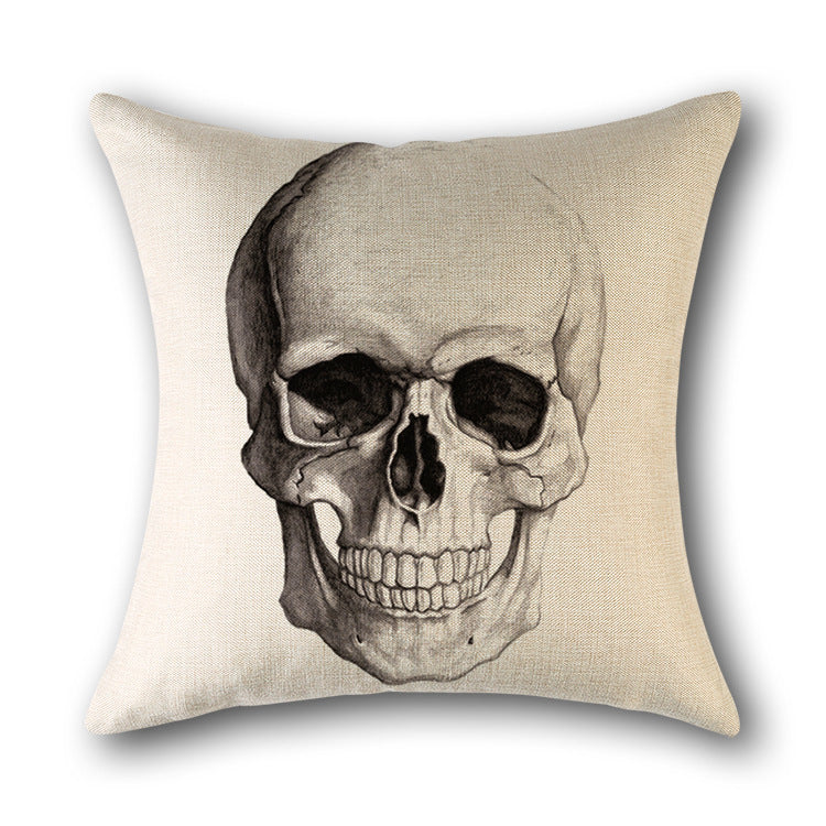 Skull Print Cushion Cotton Cover Sofa Cushion Bed Scandinavian Decorative Pillow Case - DropOnline.co
