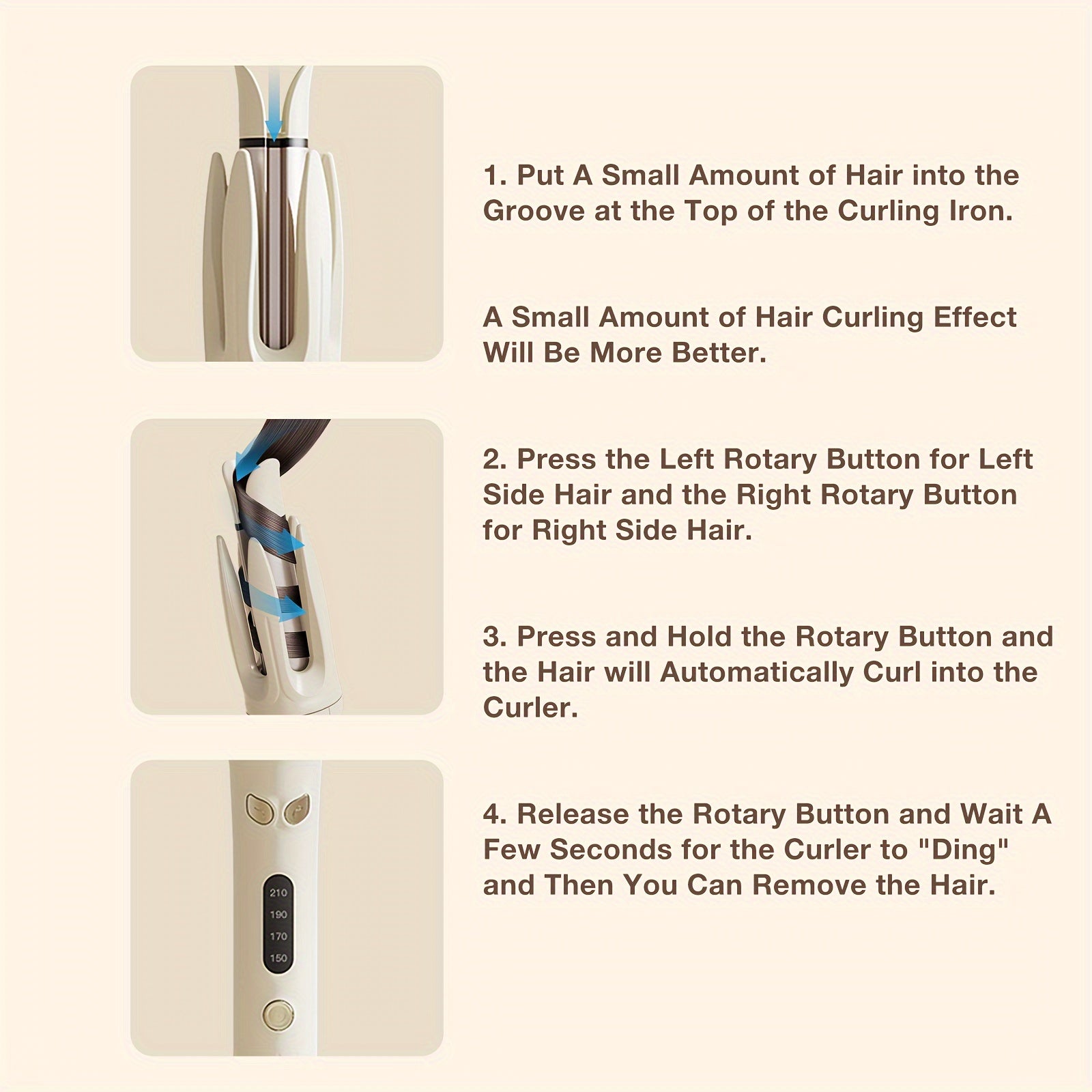 Automatic Hair Curler, 28mm Barrel, 4 Temperature Modes, Negative Ion Generator, Smart Timer And Sensor, Auto Off For Safety - DropOnline.co