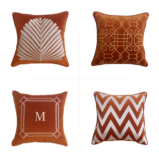 Dutch Velvet Embroidery Pillow Cover Series American Model Room Bedside Cushion - DropOnline.co