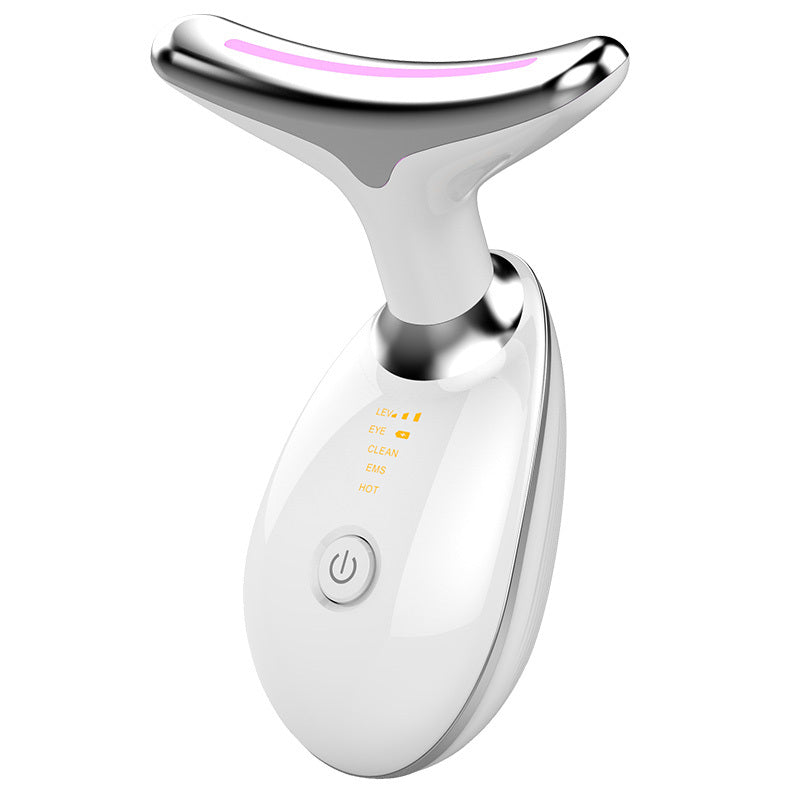 EMS Thermal Neck Lifting Massager - Electric Microcurrent Wrinkle Remover with LED Photon Therapy - DropOnline.co