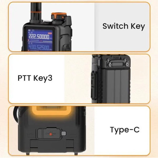 BAOFENG K5PLUS 10W Ham Radio Long Range  Upgraded Of UV-5R  Portable Handheld Walkie Talkies Long Distance, Two Way Radio With Copy Frequency, AM,USB-C Charging, NOAA Weather Receiver For Hunting, - DropOnline.co