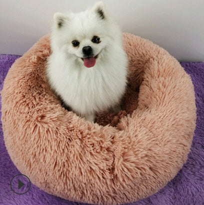 Dog Beds For Small Dogs Round Plush Cat Litter Kennel Pet Nest Mat Puppy Beds - DropOnline.co