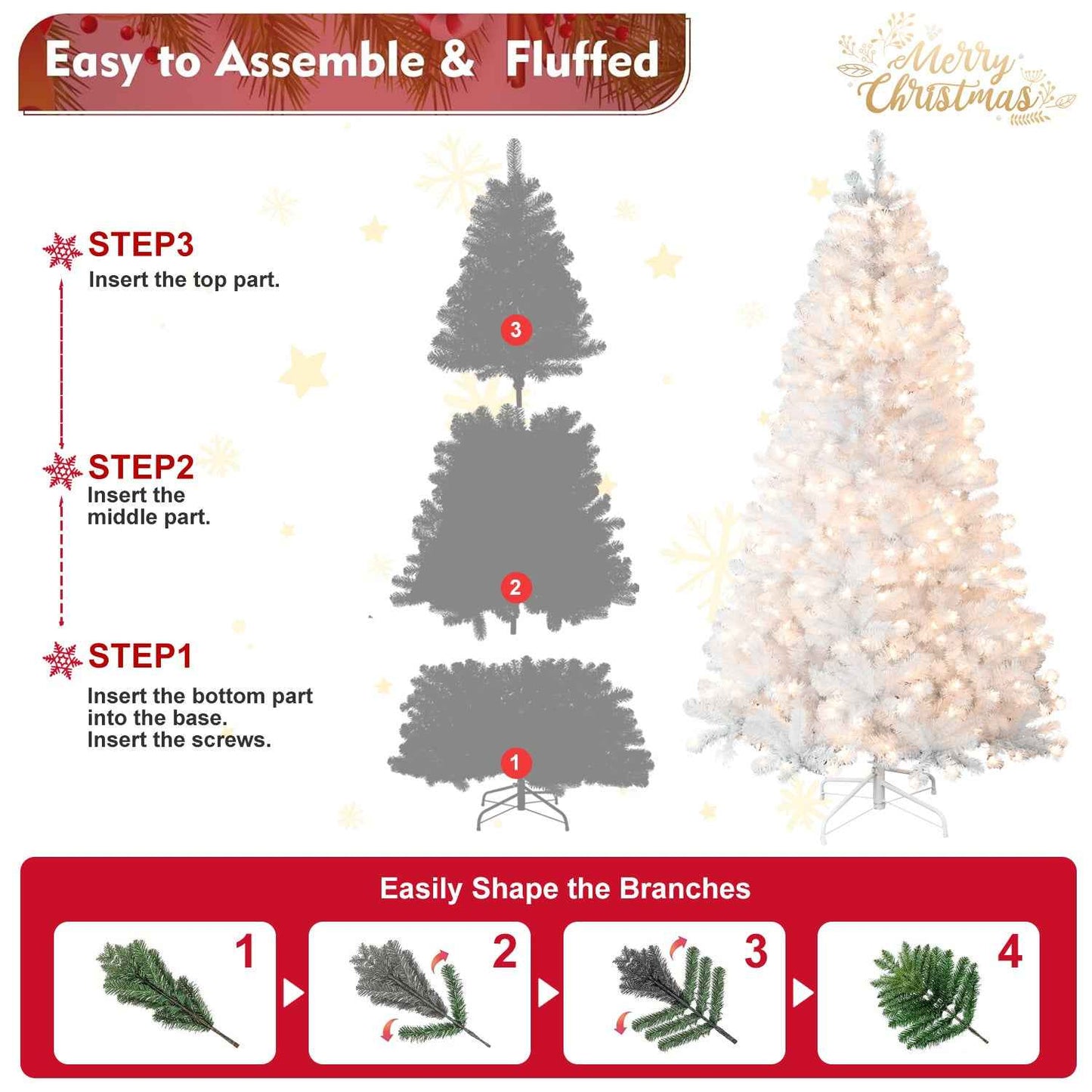 PE/PVC Christmas Tree - Premium Mixed Material Ornament Tree