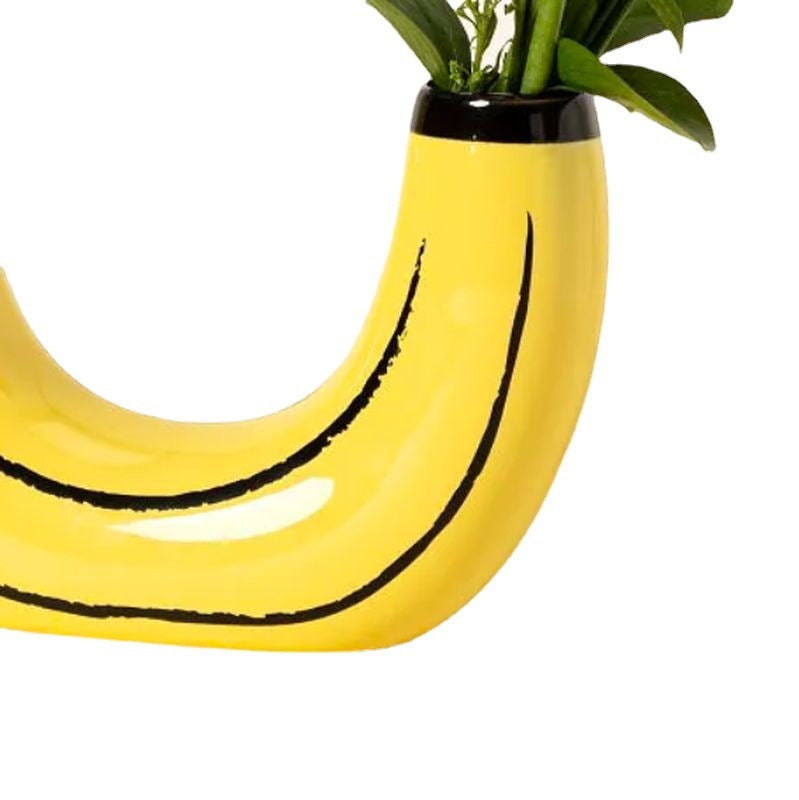 Simple Banana Vase Flower Arrangement Creativity Home Decor - DropOnline.co