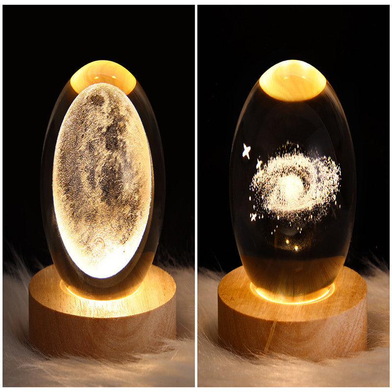 LED Night Light Galaxy Crystal Ball Table Lamp 3D Planet Moon Lamp Bedroom Home Decor For Kids Party Children Birthday Gifts - DropOnline.co