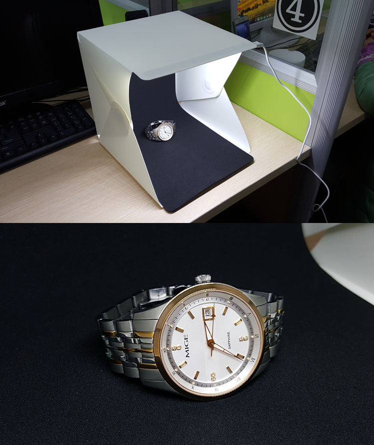 Mini LED folding studio soft light photo lamp small portable photo box - DropOnline.co